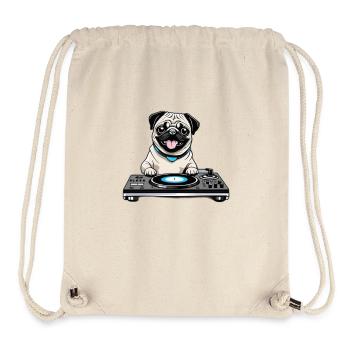 Beat Pug I Music Pug I DJ Dog Gift Idea - Stanley/Stella Recycled Gym Bag - natural - Front