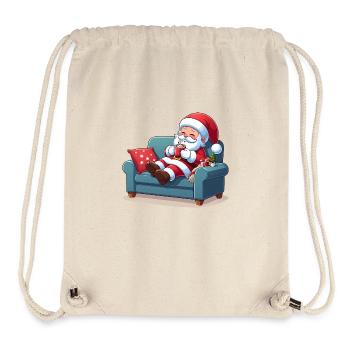 Père Noël cool avec des lunettes de soleil - Sac à cordon recyclé Stanley/Stella - blanc naturel - Devant