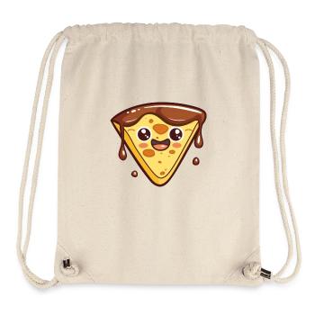 Drôle de tranche de pizza bande dessinée - Sac à cordon recyclé Stanley/Stella - blanc naturel - Devant