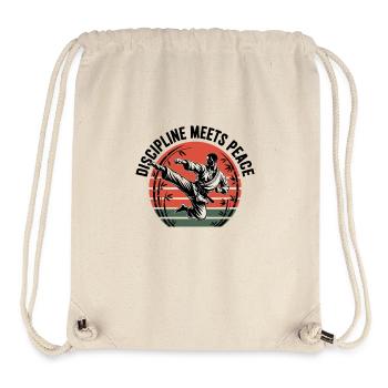 Discipline Meets Peace - Stanley/Stella recycelter Gym Bag - Naturweiß - Vorne