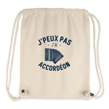 j peux pas j ai Accordéon - Sac à cordon recyclé Stanley/Stella - blanc naturel - Devant