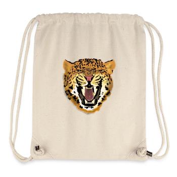 Leopard Face Roaring Art Design - Stanley/Stella Recycled Gym Bag - natural - Front