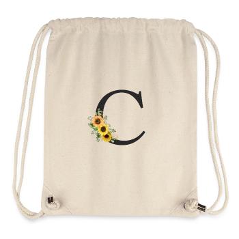 C Monogram Sunflowers - Stanley/Stella Recycled Gym Bag - natural - Front