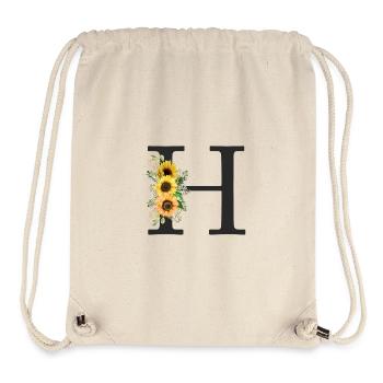 H Monogram Sunflowers - Stanley/Stella Recycled Gym Bag - natural - Front
