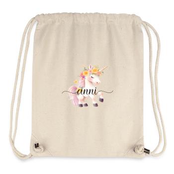 Anni! Einhorn-Blumen Design, personalisierbar - Stanley/Stella recycelter Gym Bag - Naturweiß - Vorne