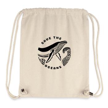 Save the Oceans - Rettet die Meere - Stanley/Stella recycelter Gym Bag - Naturweiß - Vorne