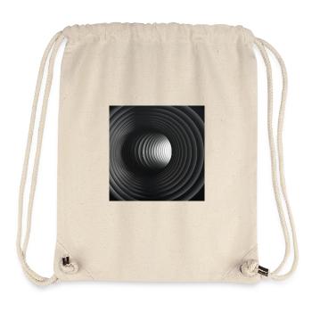 Schwarz-weiße konzentrische Tunnel - Stanley/Stella recycelter Gym Bag - Naturweiß - Vorne