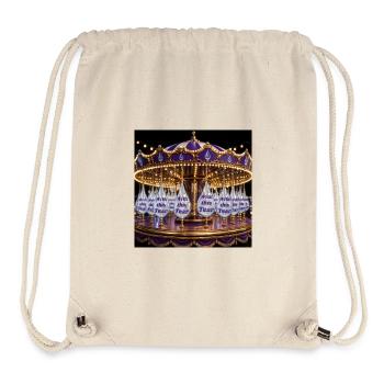 Tropfenkarussell in lila Glanz - Stanley/Stella recycelter Gym Bag - Naturweiß - Vorne
