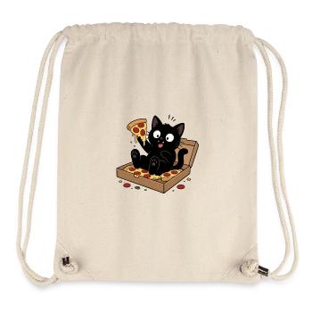 Cat Pizza: Fluffy Snack Hero - Stanley/Stella Recycled Gym Bag - natural - Front