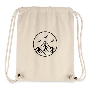 Kreisberg Silhouette Gipfel mit Vögeln - Stanley/Stella recycelter Gym Bag - Naturweiß - Vorne
