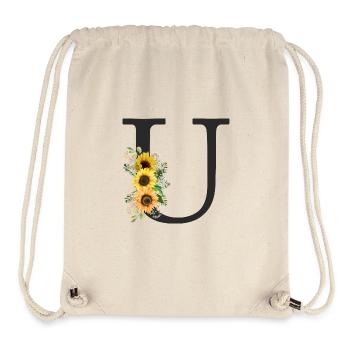 U Monogram Sunflowers - Stanley/Stella Recycled Gym Bag - natural - Front