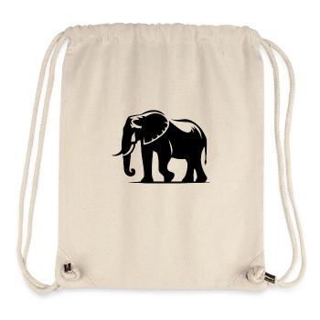 Großer Elefant Silhouette mit Stoßzähnen - Stanley/Stella recycelter Gym Bag - Naturweiß - Vorne