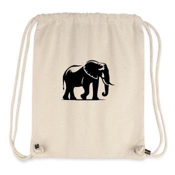 Elefant Silhouette Porträt mit Stoßzähnen - Stanley/Stella recycelter Gym Bag - Naturweiß - Vorne