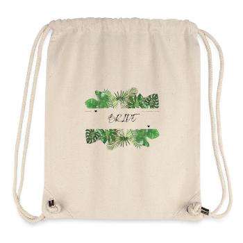 Bride Green Palm Leaves - Stanley/Stella Recycled Gym Bag - natural - Front