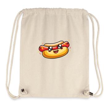 Conception de dessin animé de hot-dog - Sac à cordon recyclé Stanley/Stella - blanc naturel - Devant