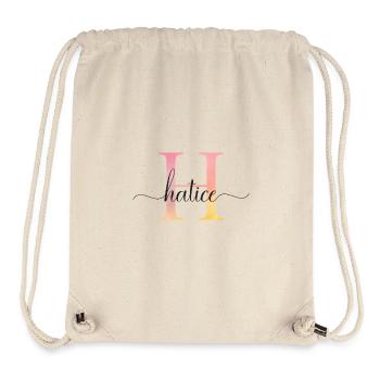 H | Monogramm | Name | Hatice |Watercolor - Stanley/Stella recycelter Gym Bag - Naturweiß - Vorne