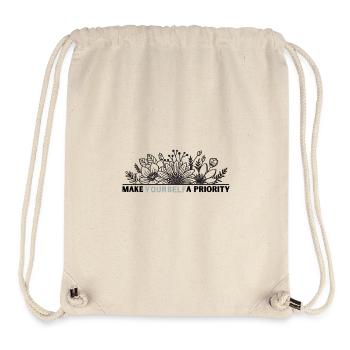 Conception de cadre floral pour vous-même - Sac à cordon recyclé Stanley/Stella - blanc naturel - Devant