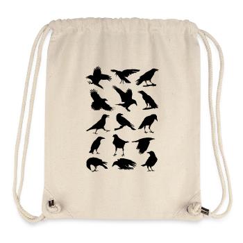 Corbeaux, corbeaux, oiseaux, corbeaux, corvus, corbeau aux choux - Sac à cordon recyclé Stanley/Stella - blanc naturel - Devant