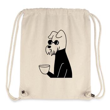 Hund mit Tasse - Stanley/Stella recycelter Gym Bag - Naturweiß - Vorne