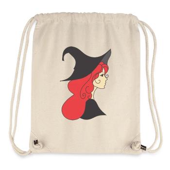 Dessin de sorcière aux cheveux roux - Sac à cordon recyclé Stanley/Stella - blanc naturel - Devant