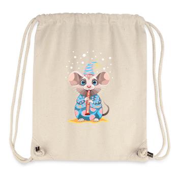 le joueur de flûte - Sac à cordon recyclé Stanley/Stella - blanc naturel - Devant