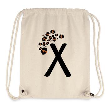 Buchstabe x Leopardenmuster - Stanley/Stella recycelter Gym Bag - Naturweiß - Vorne