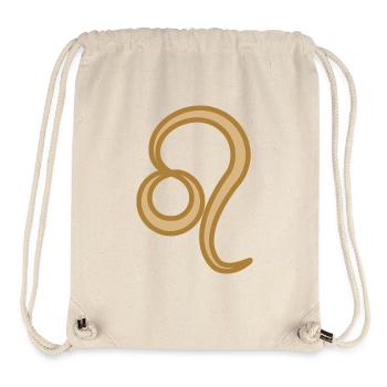 Symbole du zodiaque Lion deux tons doré - Sac à cordon recyclé Stanley/Stella - blanc naturel - Devant