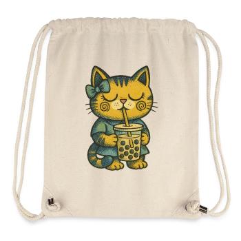 Bubble Tea Chat Cozy Charm - Sac à cordon recyclé Stanley/Stella - blanc naturel - Devant