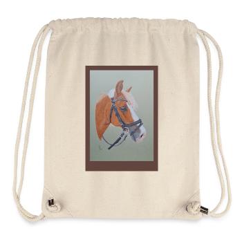 Horse portrait with riding bridle - Stanley/Stella Recycled Gym Bag - natural - Front