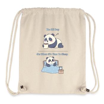 Süßer Panda Cartoon schlaflos müde Büroarbeit - Stanley/Stella recycelter Gym Bag - Naturweiß - Vorne