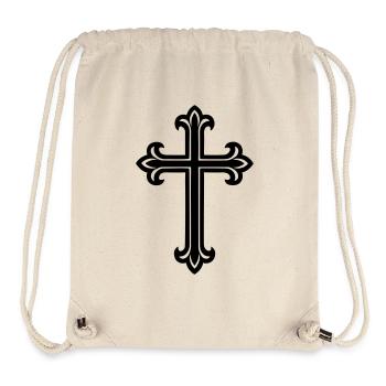 Symbole de croix chrétien - Sac à cordon recyclé Stanley/Stella - blanc naturel - Devant