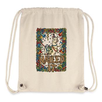 Plaisir du parti Lama - Sac à cordon recyclé Stanley/Stella - blanc naturel - Devant