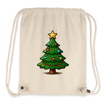 Glitzernder Weihnachtsbaum mit Stern - Stanley/Stella recycelter Gym Bag - Naturweiß - Vorne