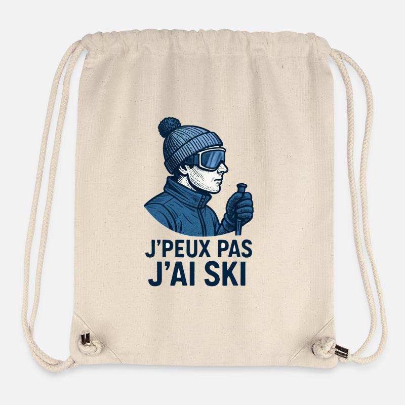 J'peux pas j'ai ski - Sac à cordon recyclé Stanley/Stella - blanc naturel
