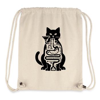 Digestion du chat - Sac à cordon recyclé Stanley/Stella - blanc naturel - Devant