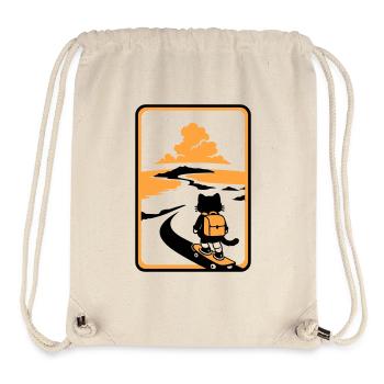 Coucher de soleil Skate Cat - Sac à cordon recyclé Stanley/Stella - blanc naturel - Devant