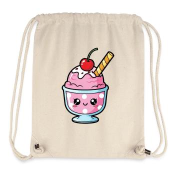 Coupe de Sundae Rose Kawaii - Sac à cordon recyclé Stanley/Stella - blanc naturel - Devant