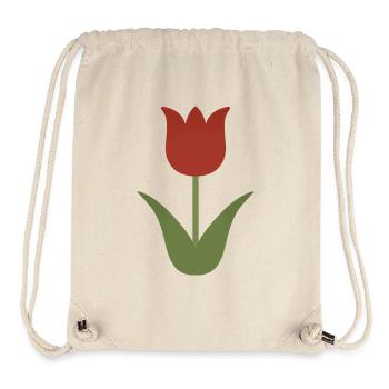 T-shirt silhouette tulipe cramoisie - Sac à cordon recyclé Stanley/Stella - blanc naturel - Devant