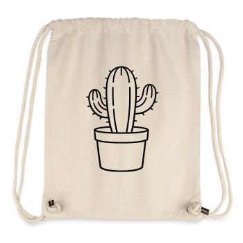 Cactus in a pot – Minimalist cactus - Stanley/Stella Recycled Gym Bag - natural - Front