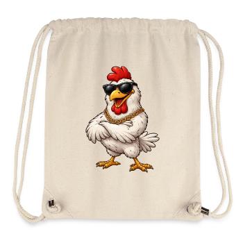 Chicken with sunglasses and gold chain - Stanley/Stella Recycled Gym Bag - natural - Front