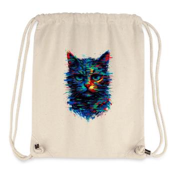 Katzen-Glitch-Kunst chromatische Aberration - Stanley/Stella recycelter Gym Bag - Naturweiß - Vorne