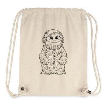 Fluffo with braid front - Fluffonster design black - Stanley/Stella Recycled Gym Bag - natural - Front