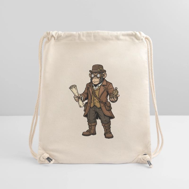 Monkey Explorer Steampunk Retro Adventure Stanley/Stella Recycled Gym Bag
