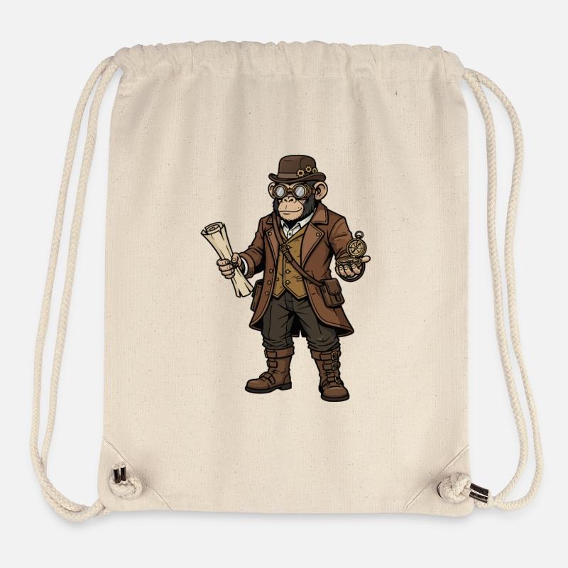 Monkey Explorer Steampunk Retro-Abenteuer - Stanley/Stella recycelter Gym Bag - Naturweiß