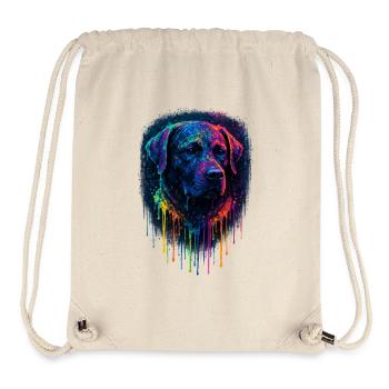 Labrador Pop Art Neon Farb-Splatterhund-Design - Stanley/Stella recycelter Gym Bag - Naturweiß - Vorne