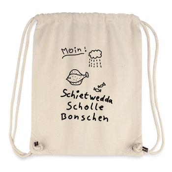 Typisch Nordisch Plattdeutsch Moin Scholle Bonsche - Stanley/Stella recycelter Gym Bag - Naturweiß - Vorne