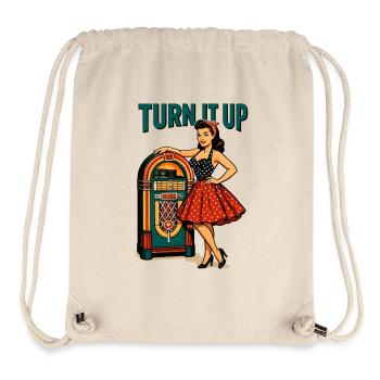 Rockabilly Pin-Up: Retro Jukebox Turn It Up - Stanley/Stella Recycled Gym Bag - natural - Front