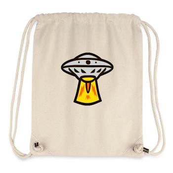 Vaisseau spatial extraterrestre OVNI - Sac à cordon recyclé Stanley/Stella - blanc naturel - Devant