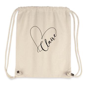 Claire Nom Ligne de Coeur - Sac à cordon recyclé Stanley/Stella - blanc naturel - Devant
