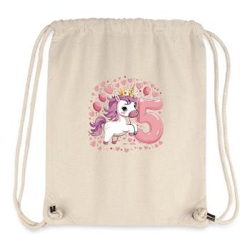 Unicorn - 5th Birthday - 5 Years - Stanley/Stella Recycled Gym Bag - natural - Front
